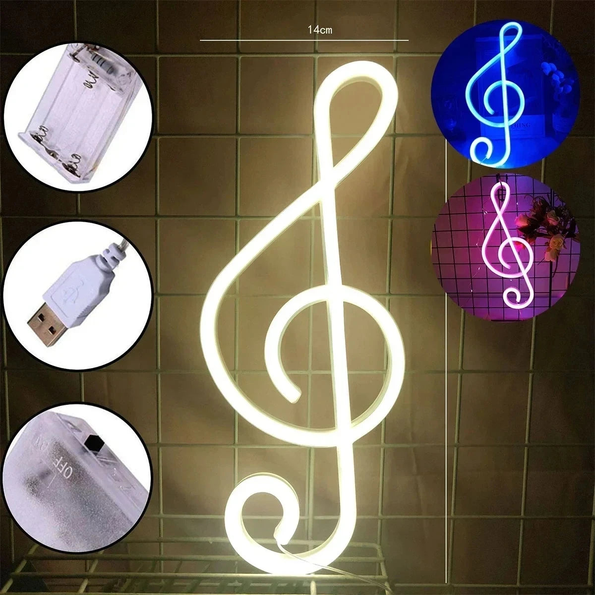 Néon LED "Note de Musique"